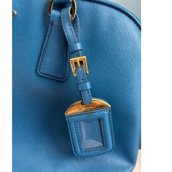 ✨💙 Authentic Prada Saffiano Leather Dome Tote in Blue 💙✨ - Picture 6 of 16
